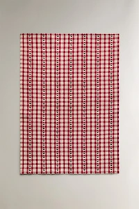 SET OF CHECKED CHRISTMAS COTTON KITCHEN TOWELS (SET OF 2)