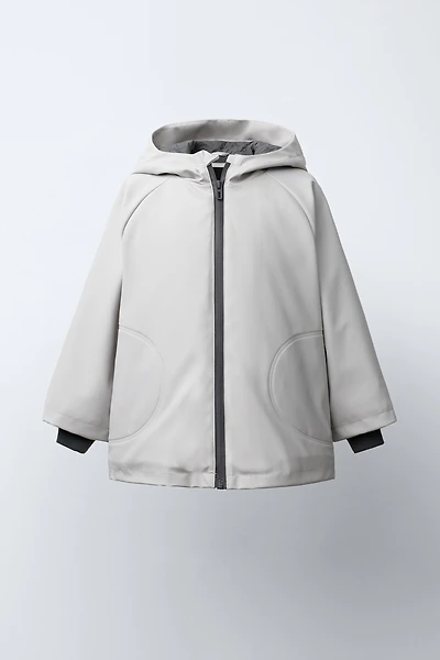 WATER RESISTANT RUBBERIZED FLEECE LINED RAINCOAT