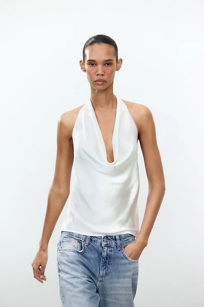 TOP SATINÉ HALTER
