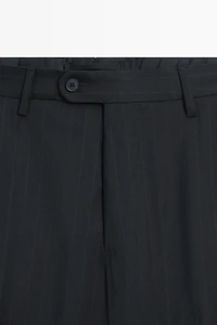 Striped 100% cool wool suit pants