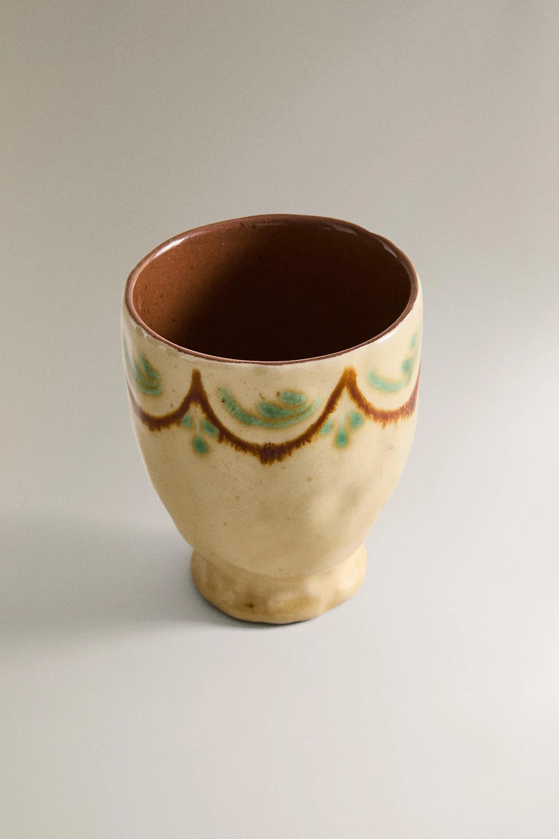 PAINTED CERAMIC TOOTHBRUSH HOLDER