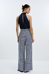 LINEN BLEND LONG JUMPSUIT