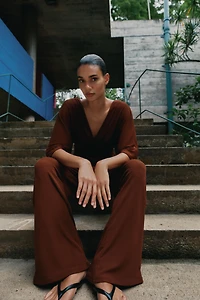 TEXTURED PALAZZO PANTS