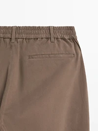 Cotton blend jogger fit trousers