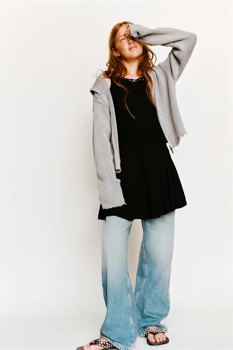 ZIP-UP KNIT CARDIGAN