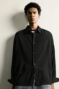 RELAXED FIT TEXTURED OVERSHIRT
