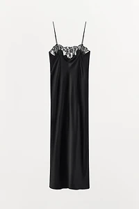 SATIN EFFECT LACE DRESS