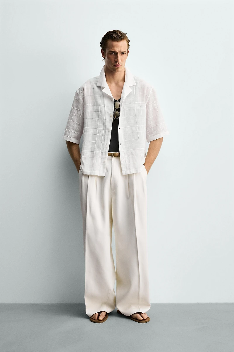 RELAXED FIT COTTON - LINEN SHIRT