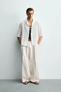 RELAXED FIT COTTON - LINEN SHIRT