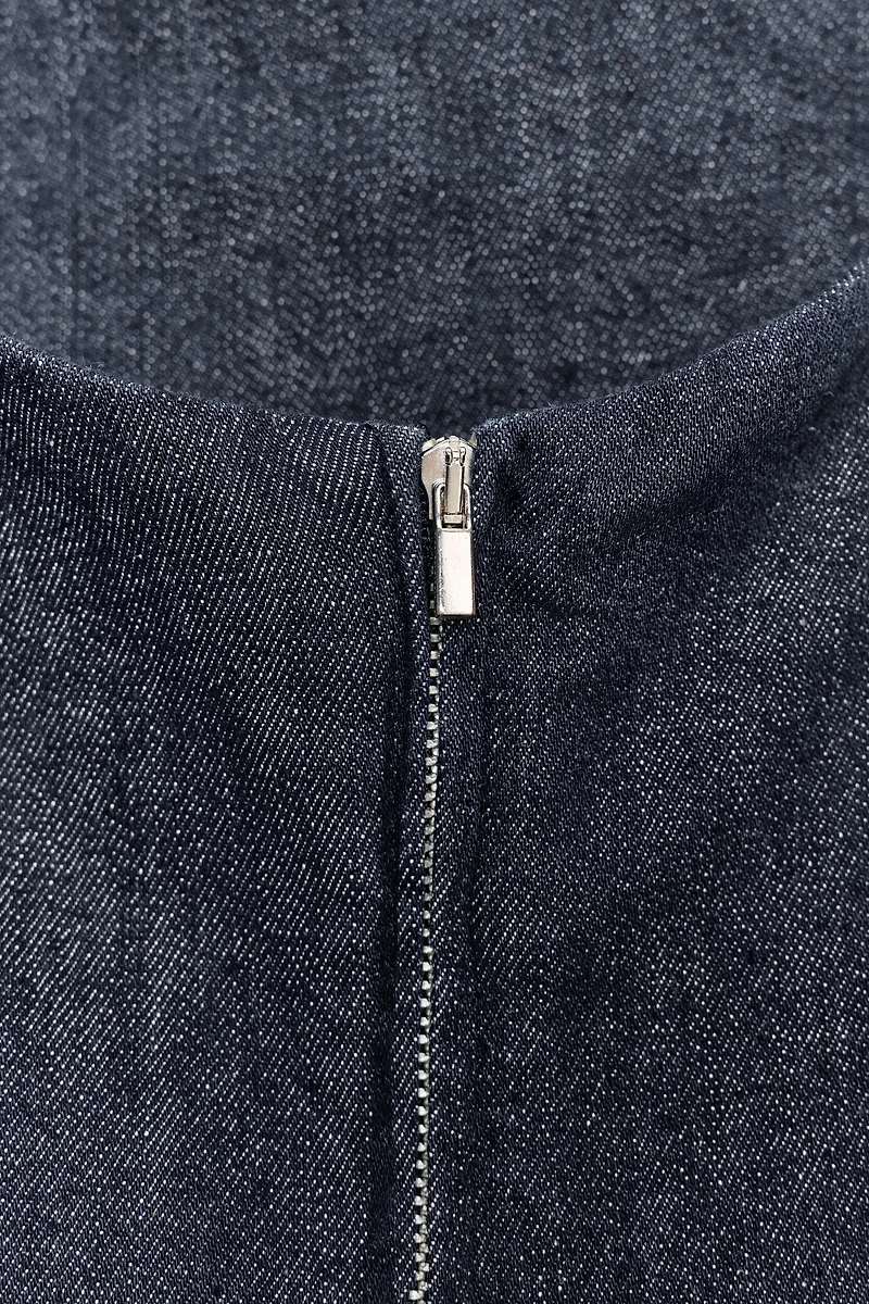ASYMMETRIC TRF DENIM DRESS