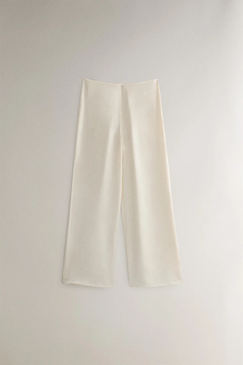 BEIGE SILK PANTS