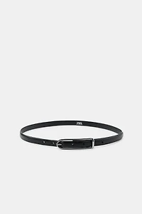 100% LEATHER SKINNY BELT