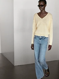 Pull en maille 100 % lin à manches longues