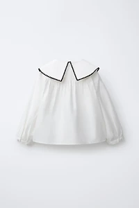 EMBROIDERED PETER PAN COLLAR BLOUSE