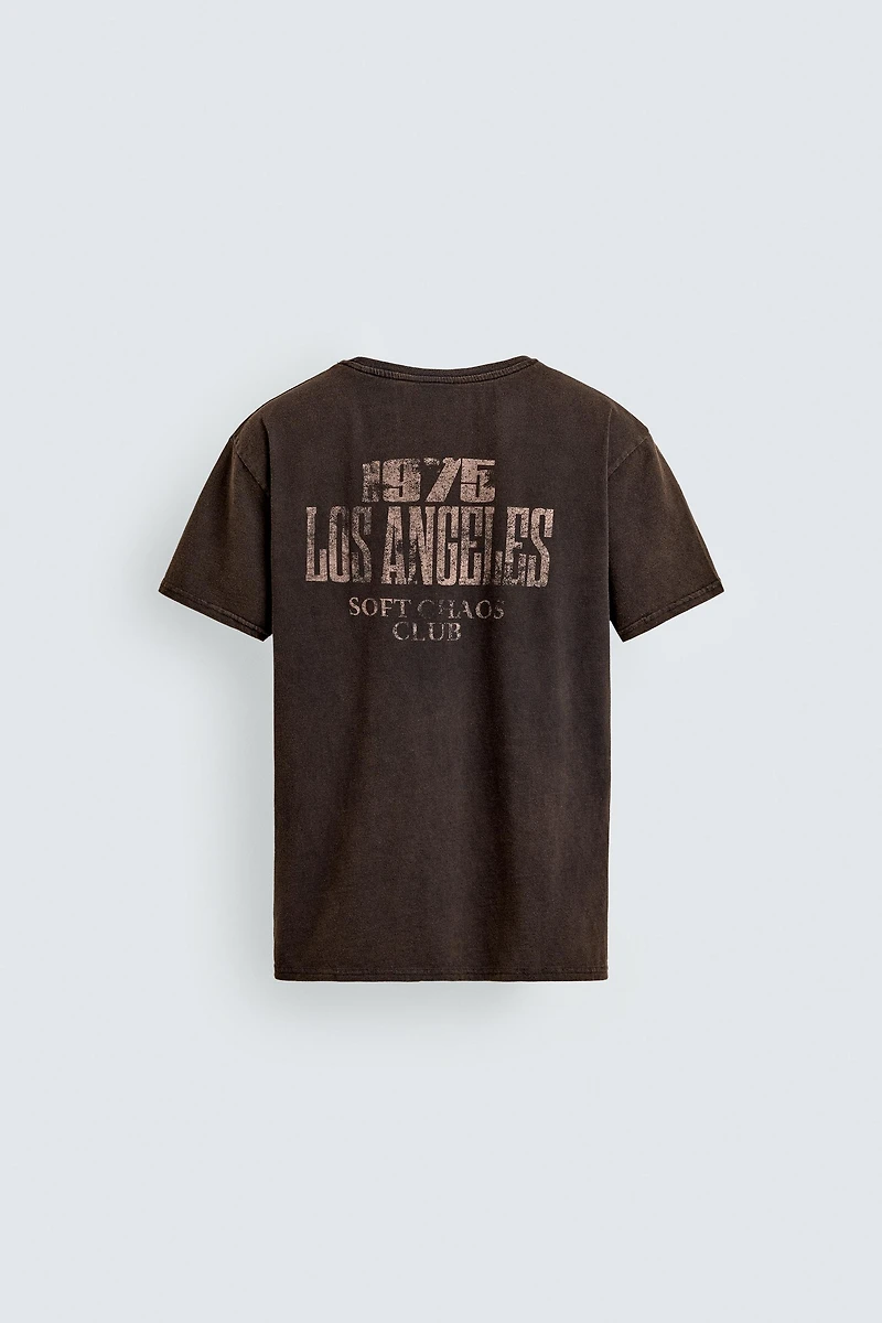 WASHED TEXT PRINT T-SHIRT