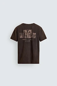 WASHED TEXT PRINT T-SHIRT