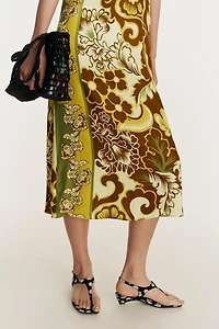 LIMITED EDITION PRINTED CONTRAST MIDI DRESS