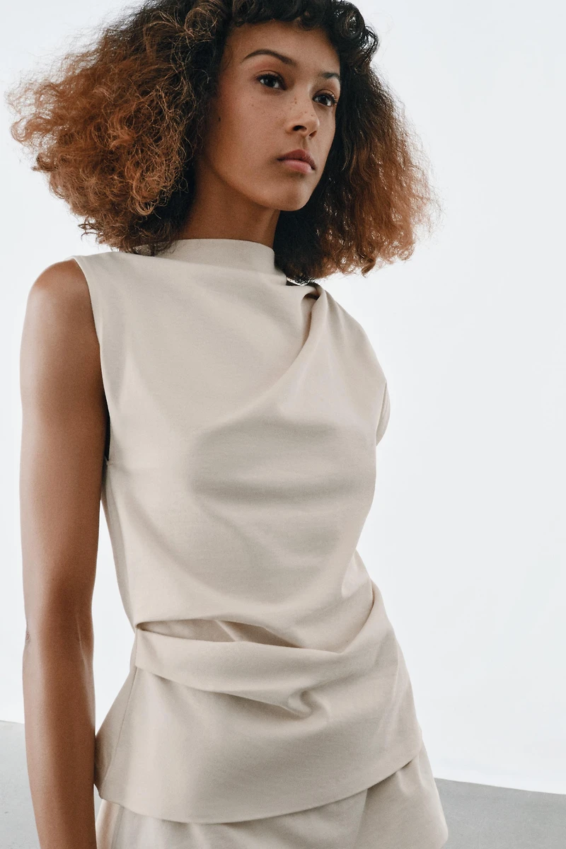 TOP EN COTON DRAPÉ