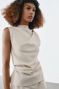 TOP EN COTON DRAPÉ