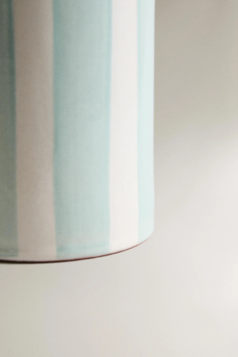 STRIPED CERAMIC TOOTHBRUSH TUMBLER