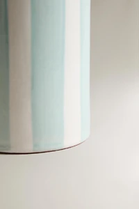 STRIPED CERAMIC TOOTHBRUSH TUMBLER