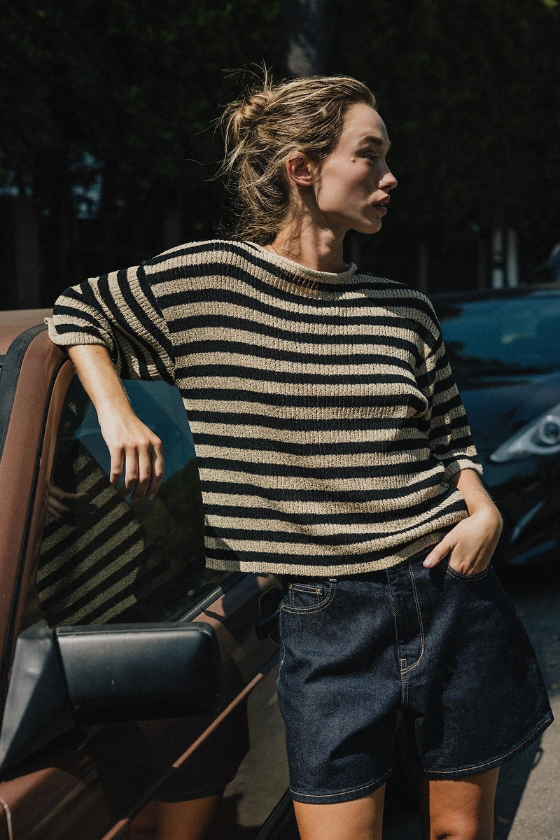 CAPE CUT KNIT SWEATER