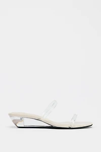 VINYL WEDGE SANDALS