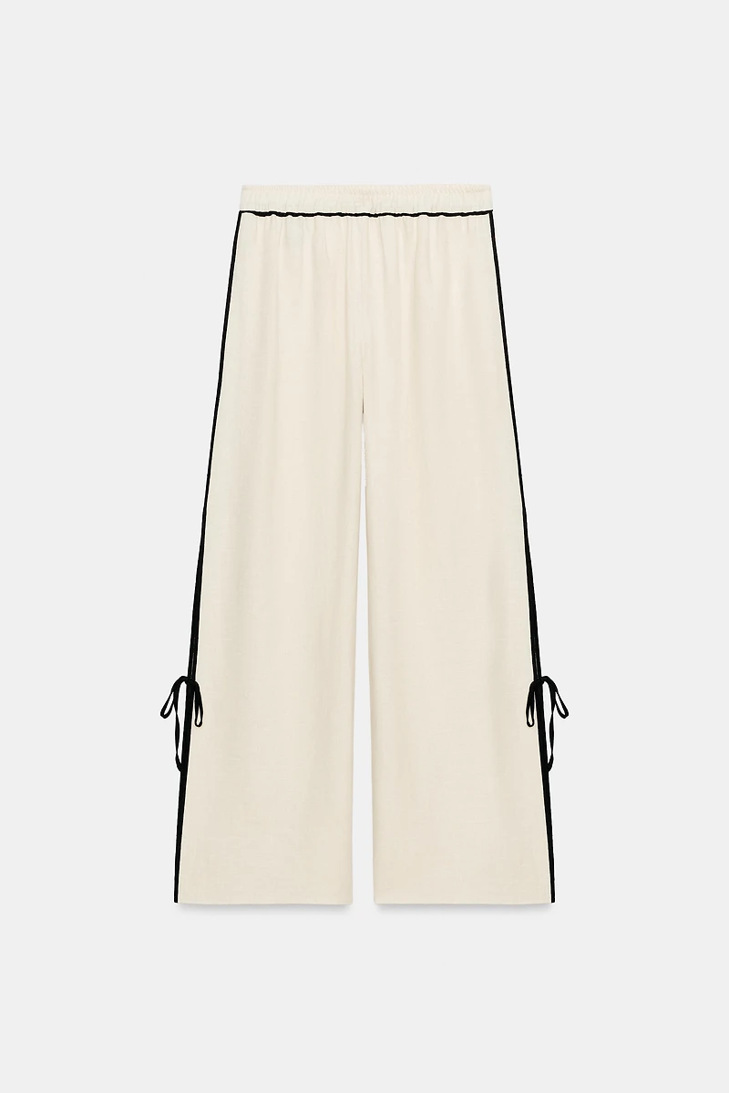 PANTALON LISERÉS 100% LIN ZW COLLECTION