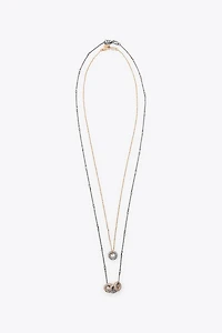 PACK OF 2 SPARKLY COMBINATION NECKLACES
