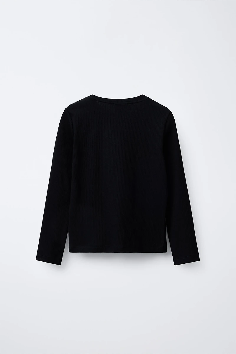 PLAIN RIBBED T-SHIRT