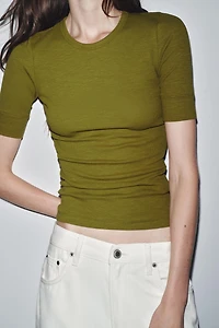 SHORT SLEEVE RIB T-SHIRT