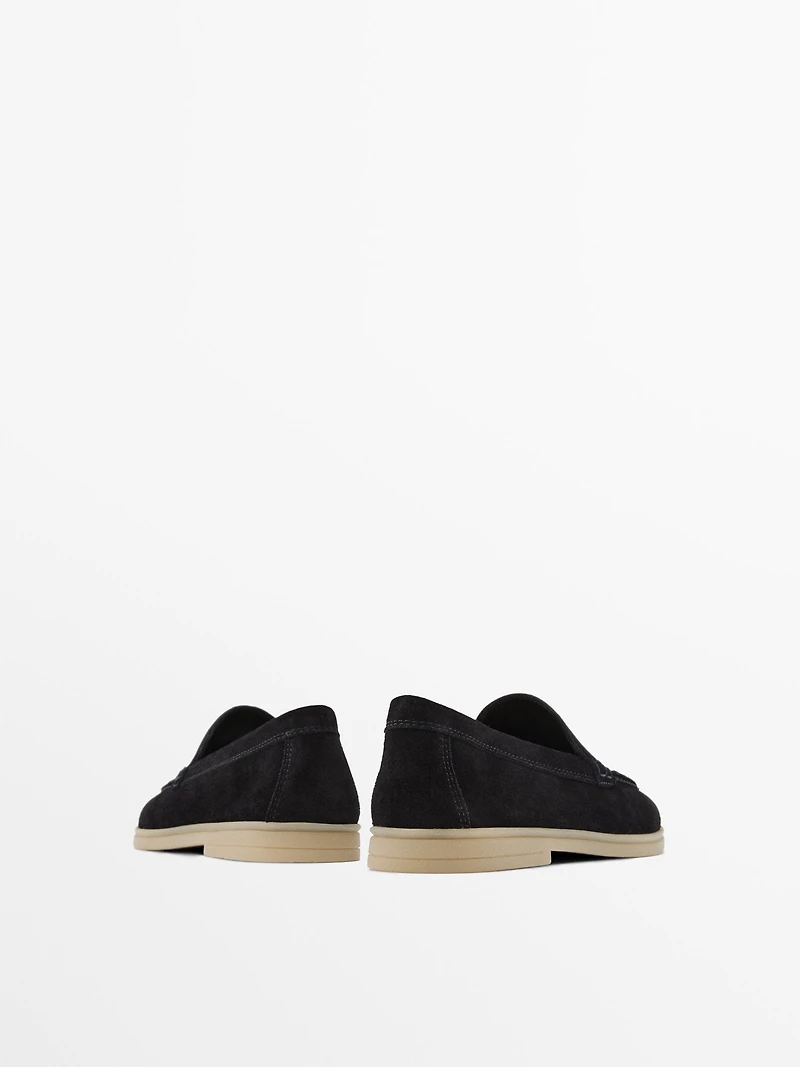Split leather loafers
