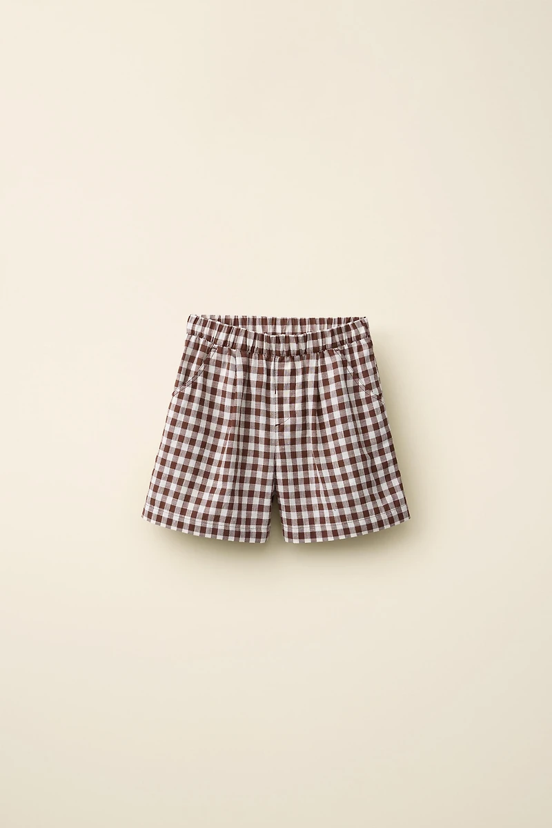 COTTON LINEN GINGHAM SHORTS CREATED BY CARAMEL LONDON X ZARA