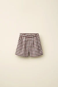 COTTON LINEN GINGHAM SHORTS CREATED BY CARAMEL LONDON X ZARA