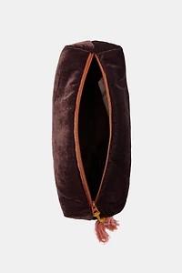 TROUSSE MATELASSÉE EN VELOURS BRODERIES FLEURS