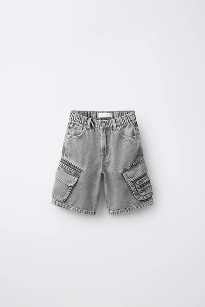 MULTICARGO DENIM SHORTS