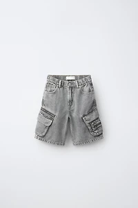 MULTICARGO DENIM SHORTS