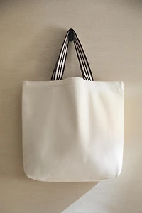 SAC CABAS TISSÉ RÉVERSIBLE RAYURES