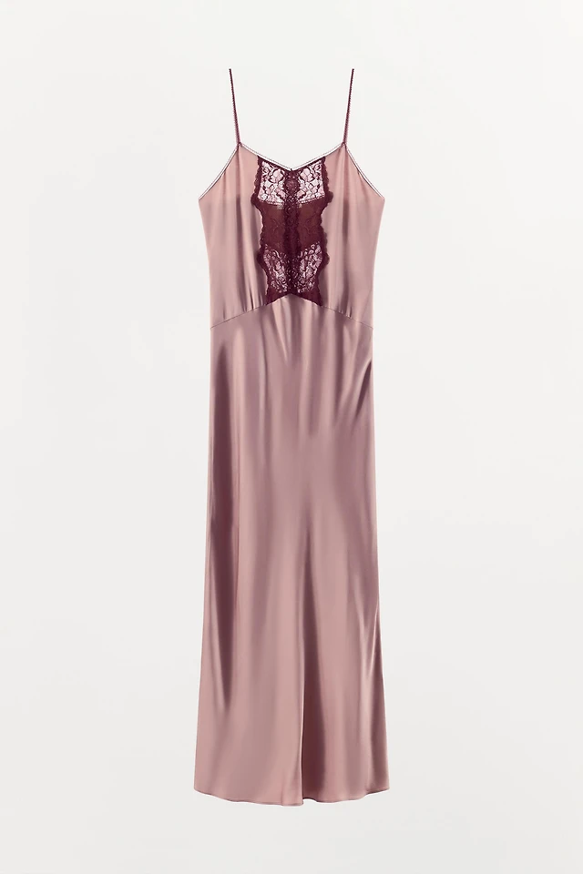 Zara SATIN EFFECT LACE DRESS | Place Rosemre