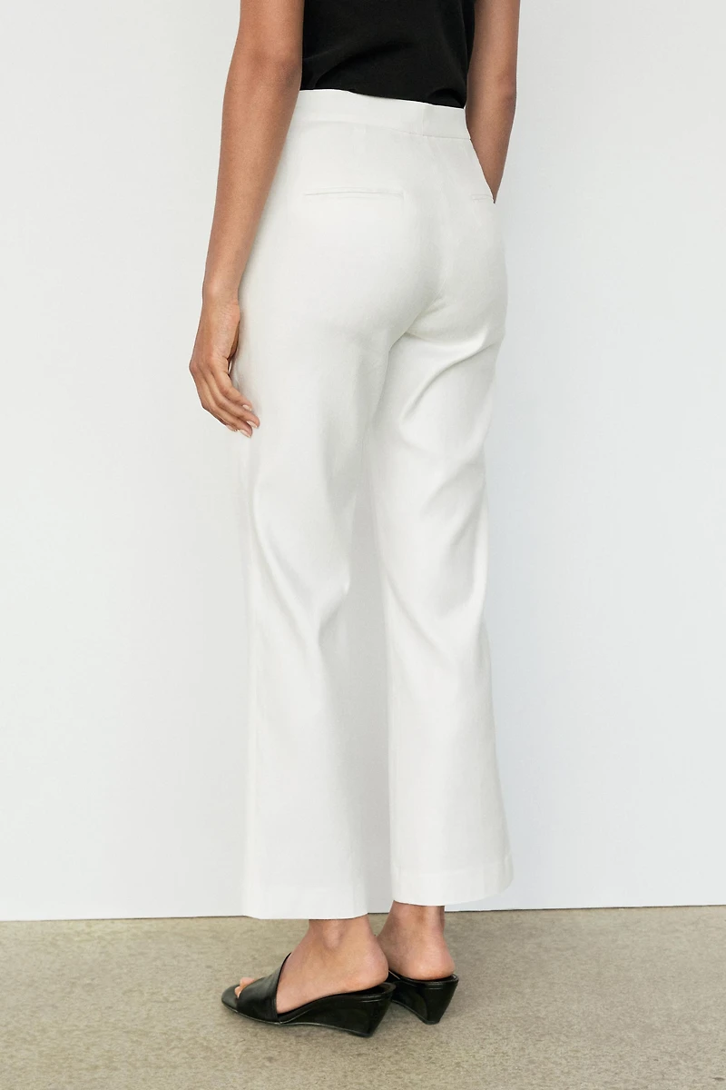 Linen kick flare fit pants