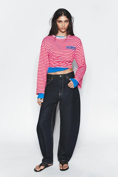 STRIPED TEXT T-SHIRT