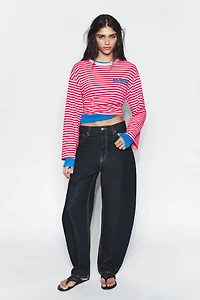STRIPED TEXT T-SHIRT