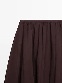 Pleated balloon midi skirt