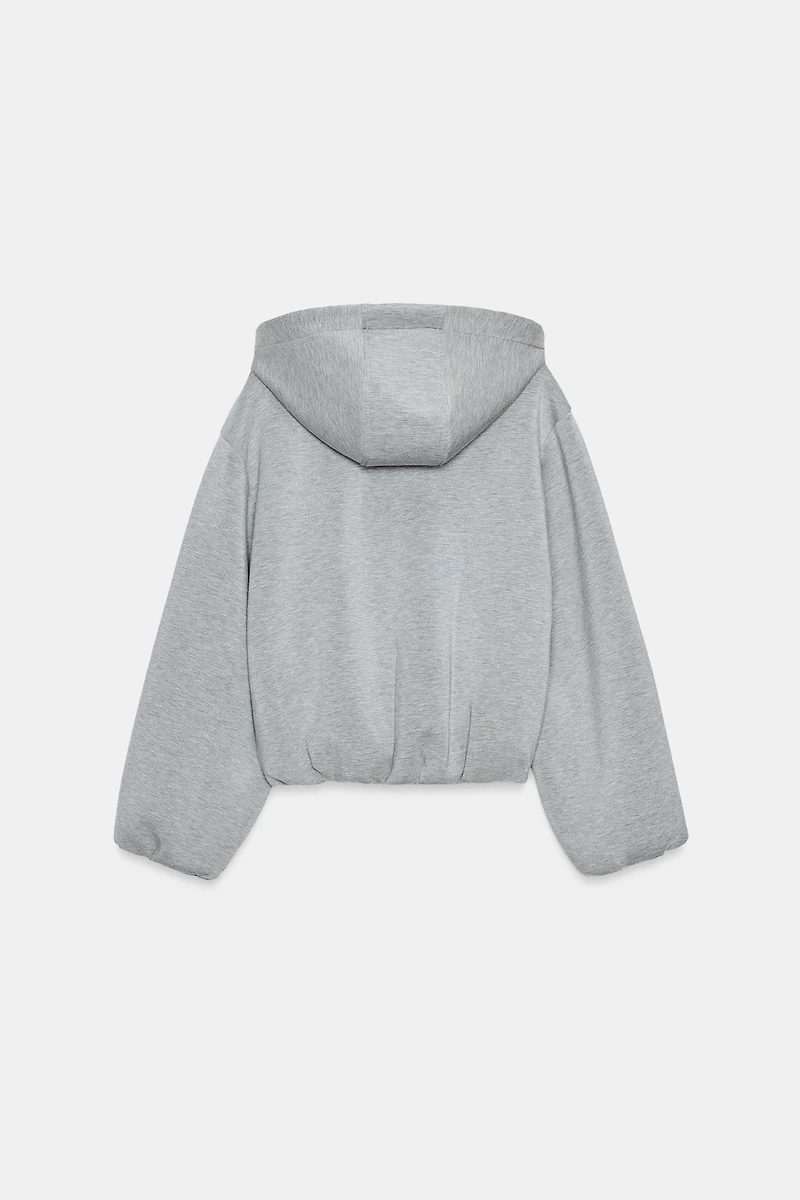 HOODED BOMBER SWEATSHIRT
