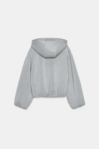 HOODED BOMBER SWEATSHIRT