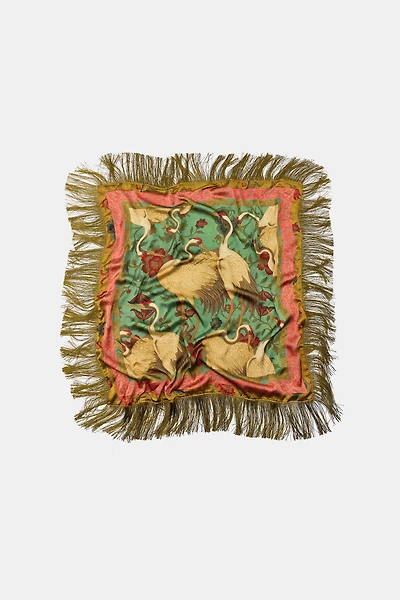 FOULARD EN SATIN À IMPRIMÉ HÉRONS