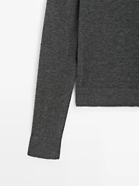 Pull maille col montant avec laine