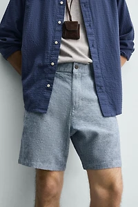 REGULAR FIT TEXTURED SHORTS