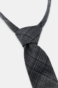 PLAID TIE WITH WOOL