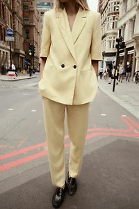 TEXTURED STRAIGHT LEG PANTS